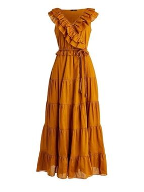 J Crew Maxi Ruffle Dress Size 4